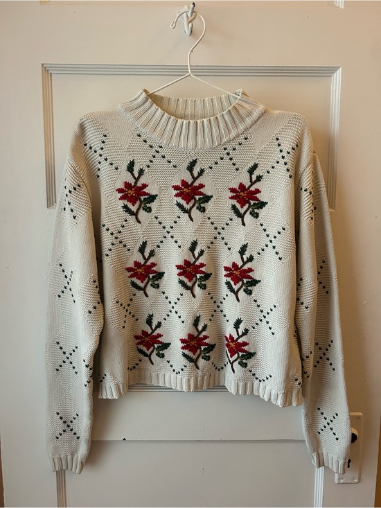 Lizsport Sweaters - Lizsport Floral Knit Sweater Size Small
